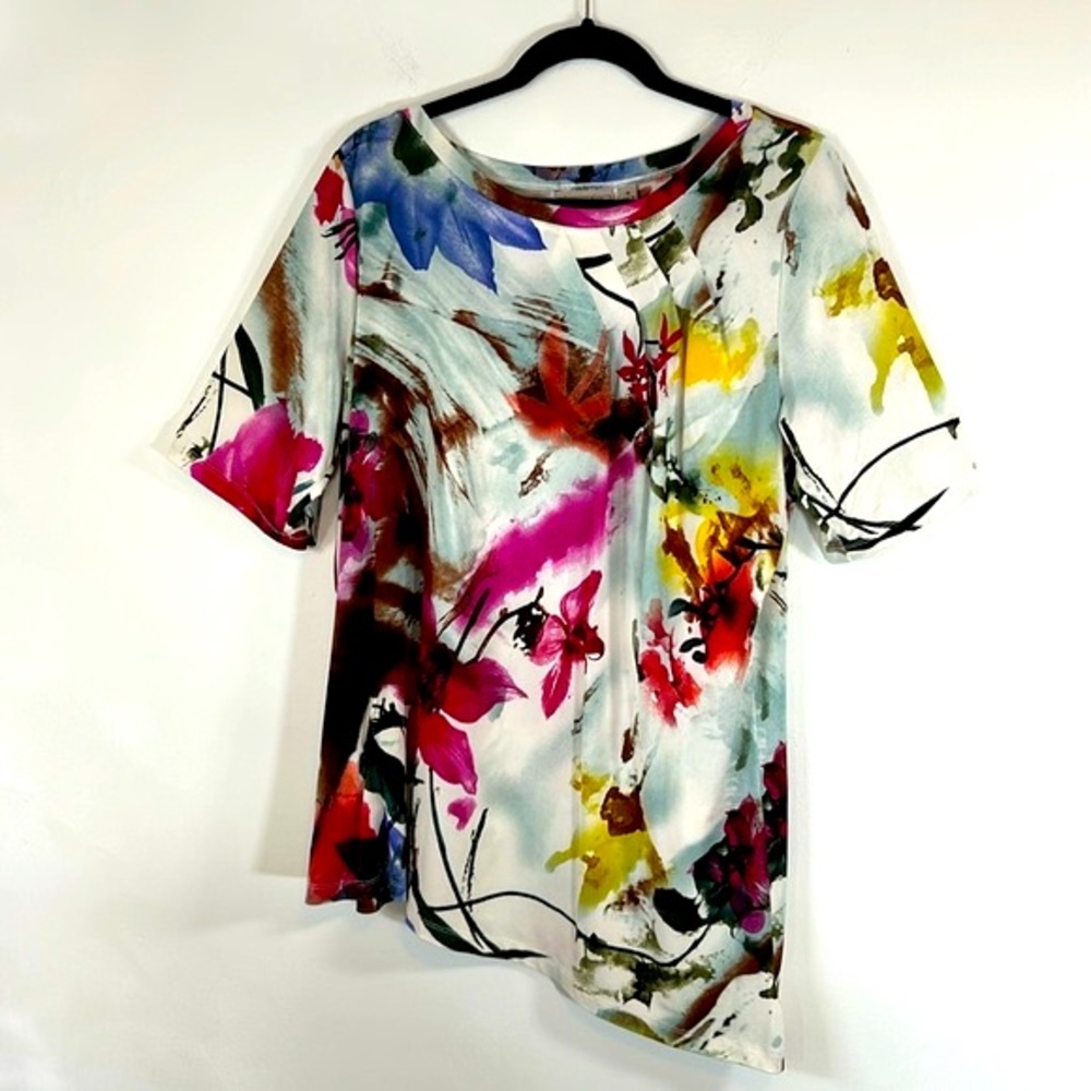 Simonton Says Designed By George Floral Art Abstract Print Women’s Size 1X Tunic